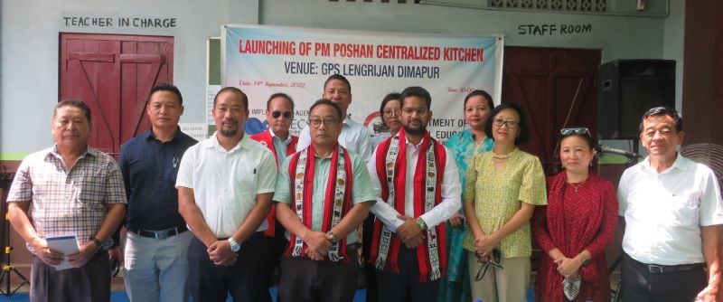 Officials during the launching of PM Poshan (MDMS) Centralized Kitchen under Dimapur District Urban Area at GPS Lengrijan on September 14. (Photo Courtesy: CECS Dimapur)